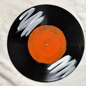 Abstract "Playing Record" Painted Vinyl Record